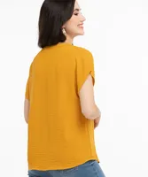 Extended Sleeve Henley Blouse