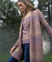 Pointelle Space Dye Cardigan