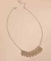 Short Mixed Metal Statement Necklace