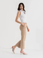 Flared Ankle Pants Ponte Twill