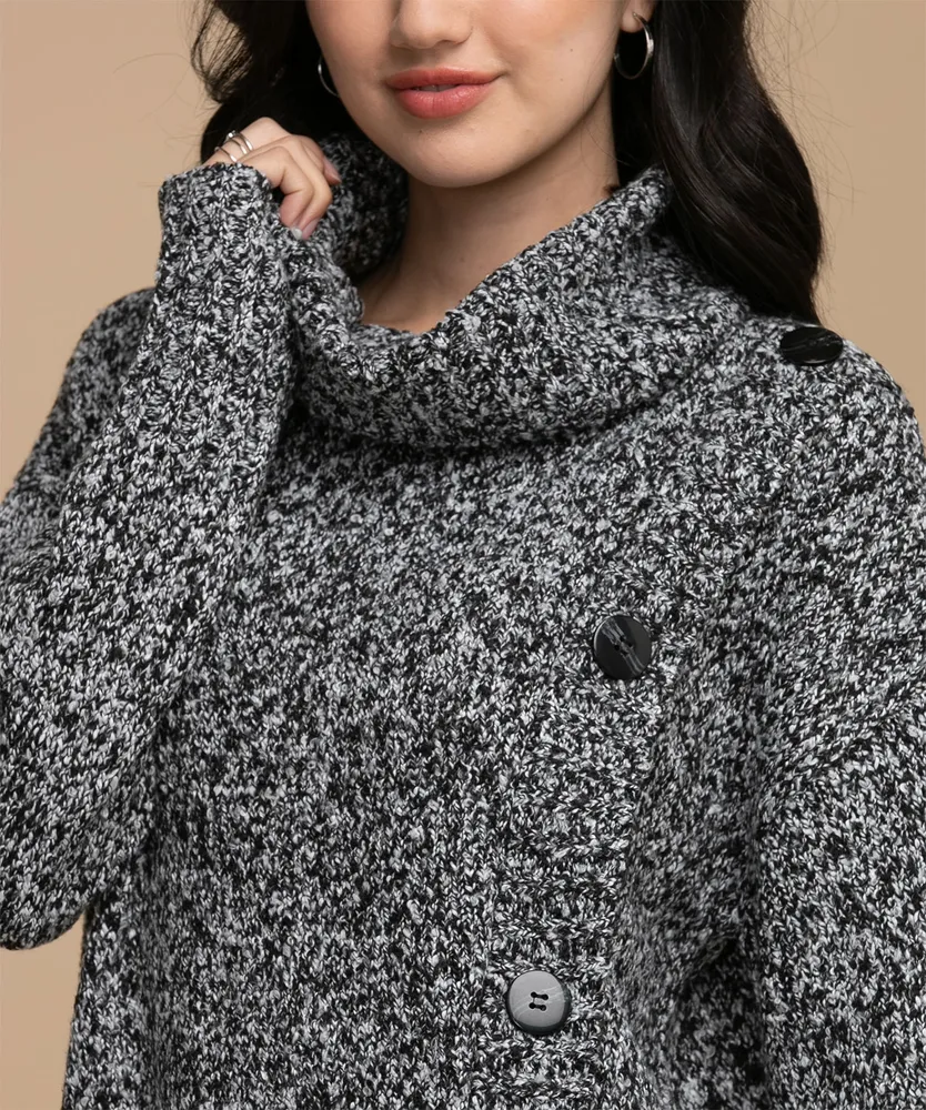 Cowl Neck Button Detail Sweater