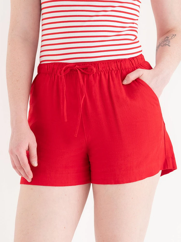 Viscose Linen Drawstring Shorts