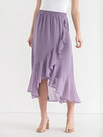 Chiffon Ruffle Midi Skirt