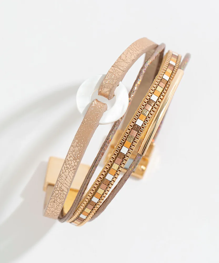 Bronze Layered Snap Bracelet