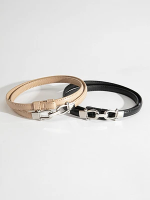 Adjustable Skinny Belt Duo