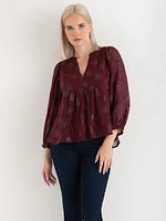 Peasant Blouse with Puff Sleeves