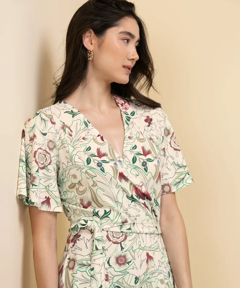 Midi Dress with Tie-Belt