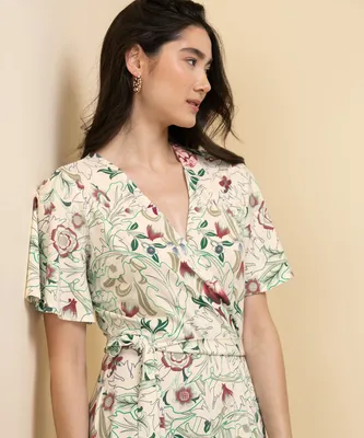 Midi Dress with Tie-Belt