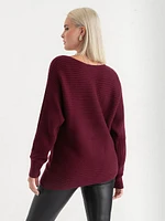 Ribbed Asymmetrical Sweater