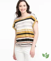 Eco-Friendly Button Back Smocked Top