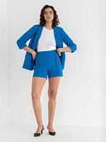 Open Front Shawl Collar Blazer