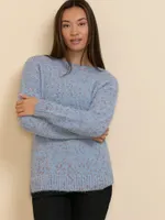 Boat Neck Confetti Pullover Sweater