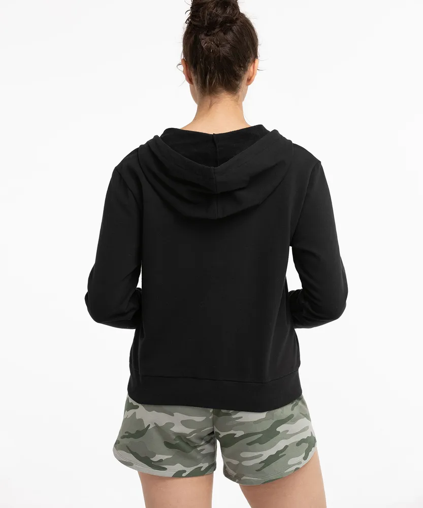 French Terry Zip Front Hoodie