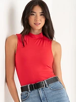 Sleeveless Mock Neck Top