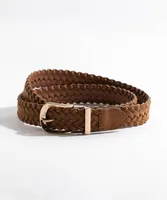 Faux Suede Braided Belt