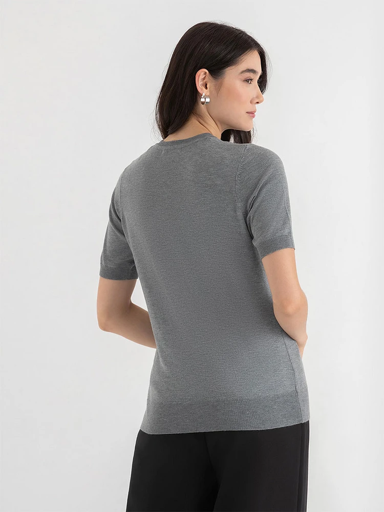 Cashmere Blend Crew Neck Sweater