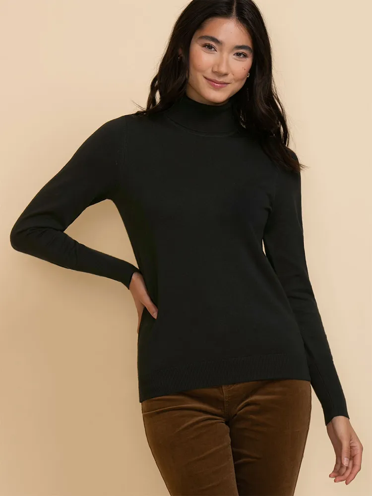 Turtleneck Sweater with Rivet Cuffs