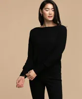 Waffle Knit Boat Neck Top