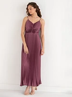 Strappy Pleated Maxi Dress