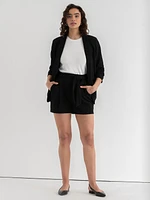 Open Front Shawl Collar Blazer