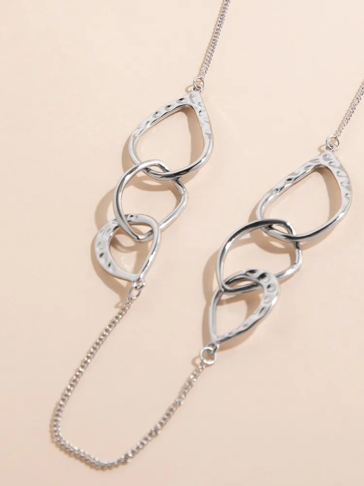 Long Necklace with Chain Link Inserts