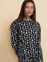 Long Sleeve Cat Print Pajama Set