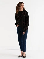 Beaded Heart Sweater