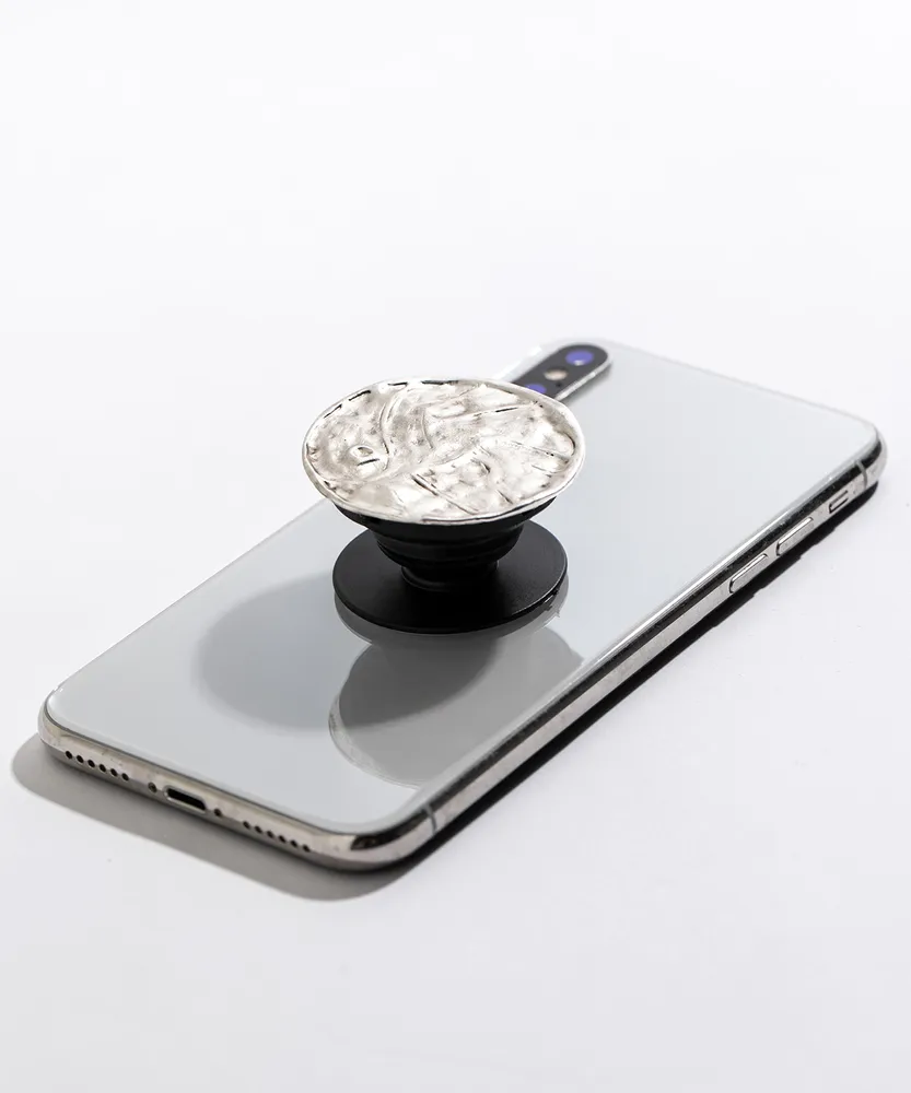 Hammered Silver Pop Socket