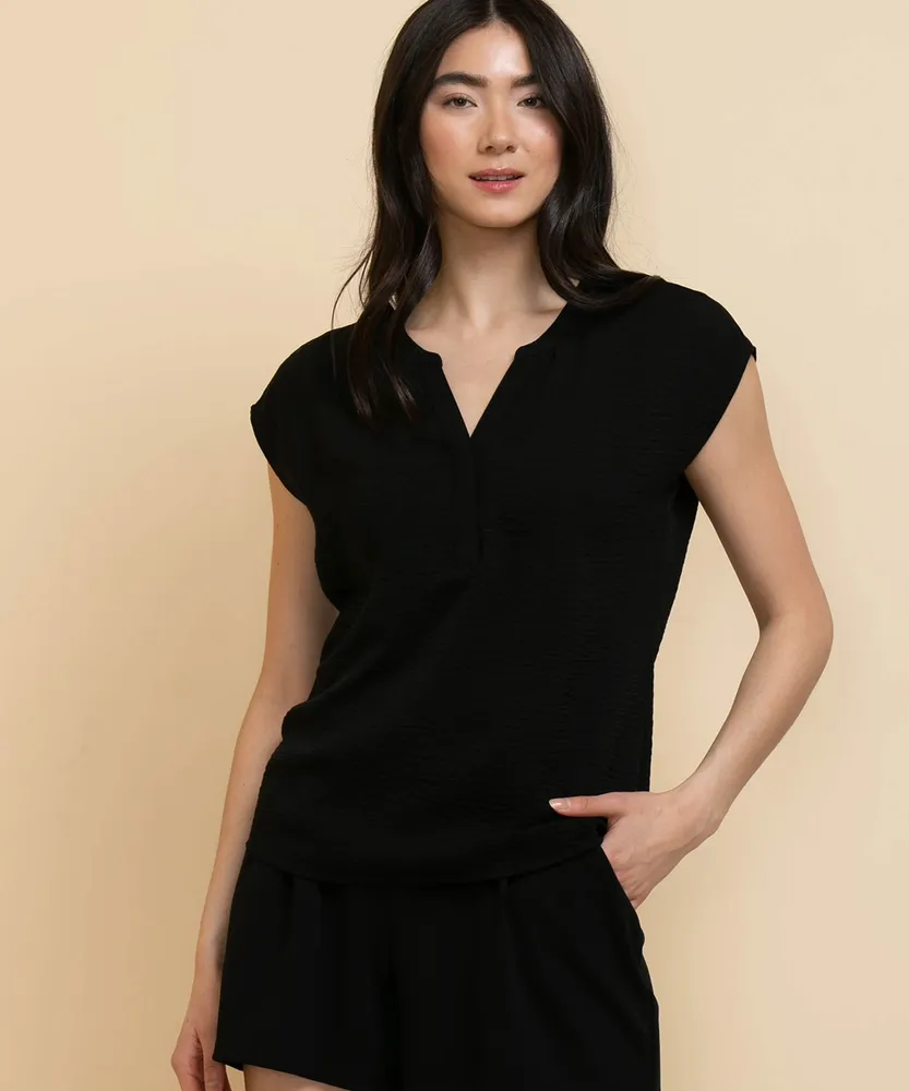 Linny Extend Sleeve Henley Blouse