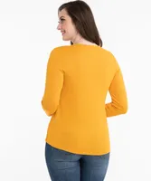 3/4 Sleeve Henley Top