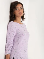 Boat Neck Confetti Pullover Sweater