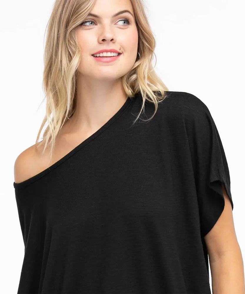 Extended Sleeve Banded Bottom Top