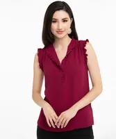 Eco-Friendly Sleeveless Mock Neck Blouse