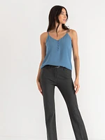 Sadie Strappy V-Neck Tank with Button