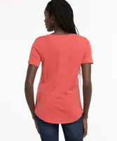 V-Neck Curved Hem Tee