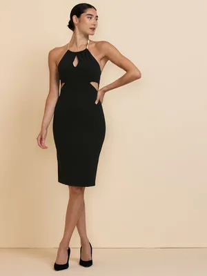 Halter Chain Dress with Cut-Out by Bebe