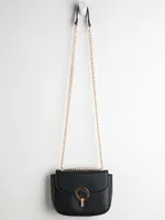 Black Flap Closure Crossbody Bag