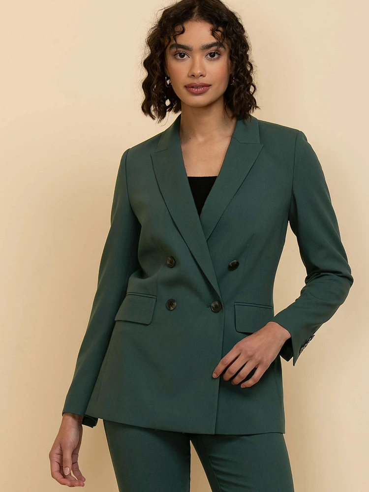 London Double Breasted Relaxed Blazer Luxe Tailored