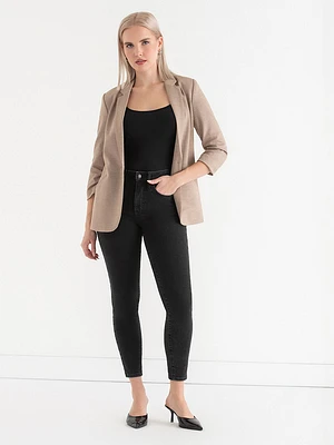 Hampton 3/4 Ruched Sleeve Ponte Blazer