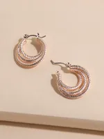 Rose Gold Layered Hoop Earrings