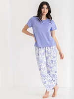 Crew Neck T-Shirt with Pants Sleepset