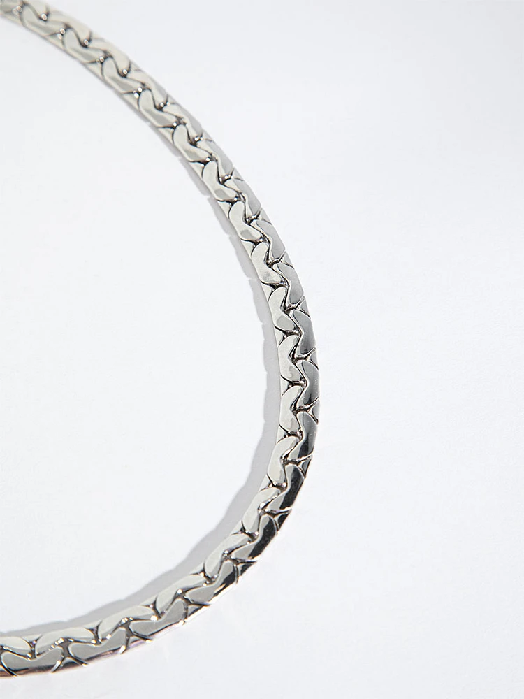 Silver Curb Chain Necklace