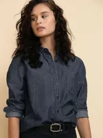 Classic Fit Denim Button-Up Shirt