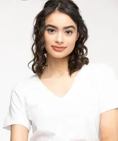 V-Neck Cotton Blend Tee
