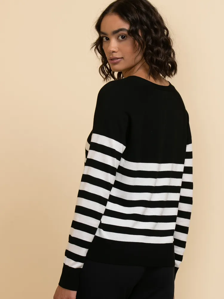 Long Sleeve Cashmere-Blend V-Neck Sweater