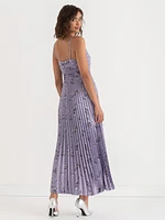 Strappy Pleated Maxi Dress