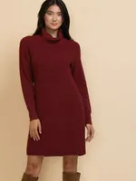 Cowl Neck Waffle Stitch Dress