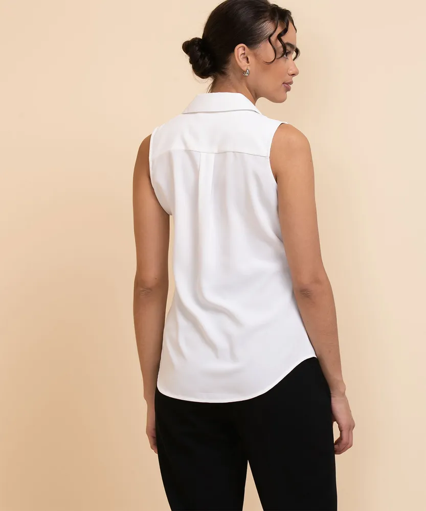 Sleeveless Collared Shirt