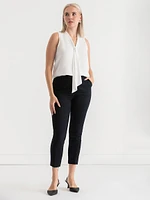 Sleeveless Tie-Neck Blouse