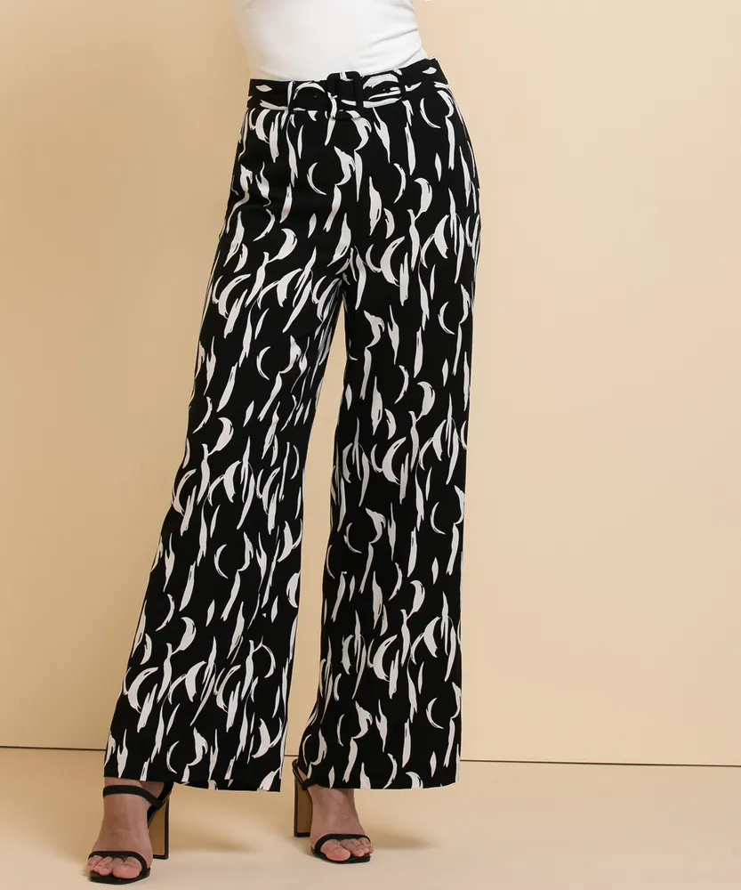 High-Waisted Wide-Leg Belted Pant